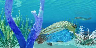 Opabinia Trilobit yiyor