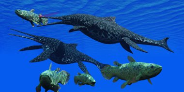 Triyas Shonisaurus deniz sürüngen