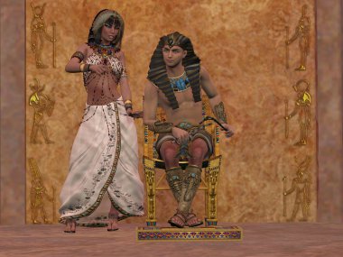 Mısır Kraliçesi Firavun tavsiye eder.
