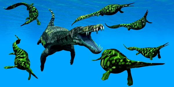 Nothosaurus 해양 파충류 — 스톡 사진