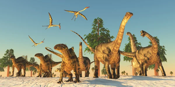 Dinosaur Drought Migration — Stock Photo, Image