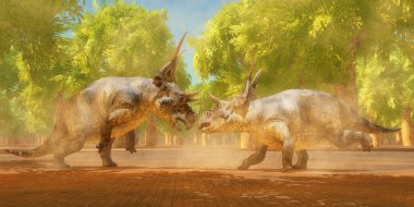Diabloceratops Dinosaur Fight