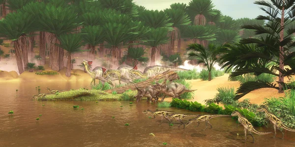 Río Dinosaurio Cretácico — Foto de Stock