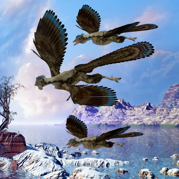 Archaeopteryx Flying reptielen — Stockfoto