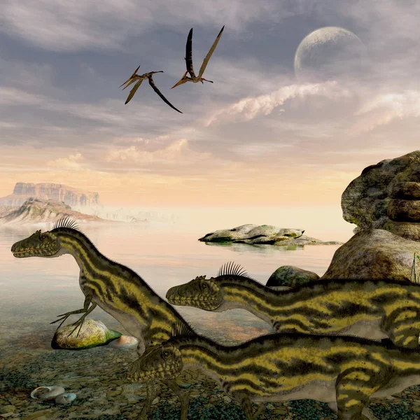 Динозавры дельтадромея — стоковое фото