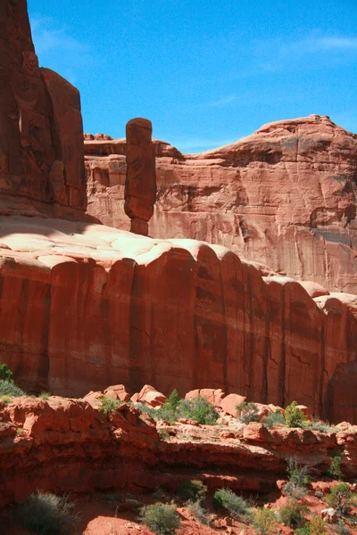 Red Rock formaties Arches National Park bij Moab Utah Usa — Stockfoto