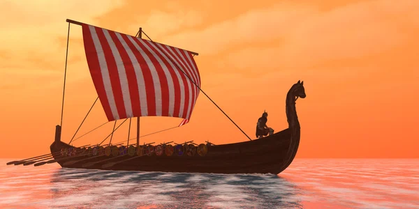 Viking Longship girişimler — Stok fotoğraf