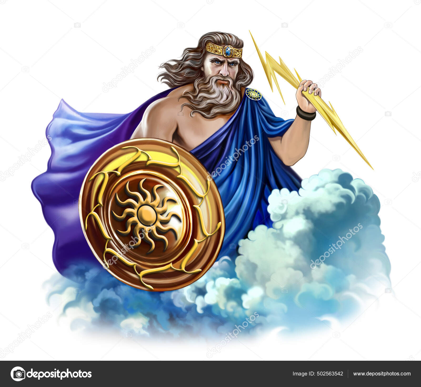 Zeus God Sky Thunder Lightning Ancient Greek Mythology Supreme Ruler Zeus God Sky Thunder Lightning Ancient Greek Mythology Supreme Ruler