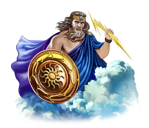 Zeus God Van Hemel Donder Bliksem Oude Griekse Mythologie Opperheerser — Stockfoto