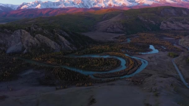 Řeka Chuya a hory. Altai Mountains, Rusko — Stock video