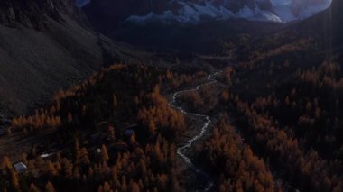 Sonbaharda Aktru Vadisi 'nde Karatash Dağı ve Sarı Karayipler. Altai, Rusya