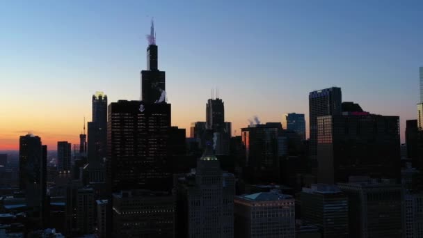 CHICAGO, USA - JANUARY 26, 2021: Chicago Loop at Sunset — Vídeo de stock