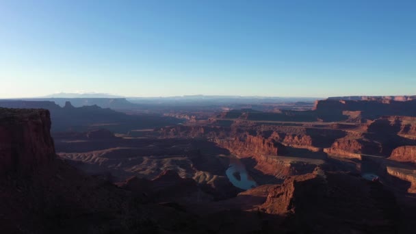 Parque Estadual de Horse Point morto ao nascer do sol. Utah, EUA. Vista aérea. — Vídeo de Stock