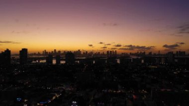 Sunset 'te Miami Skyline. Aerial View, ABD