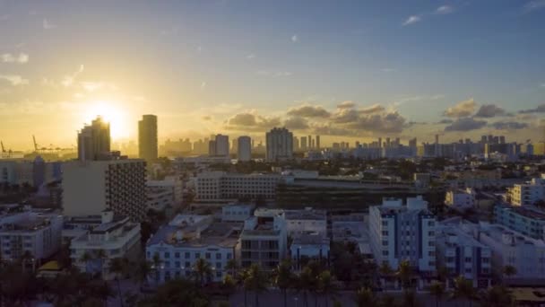 Miami en Sunset. Vista aérea, Estados Unidos — Vídeos de Stock