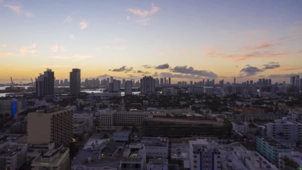 Miami Skyline em Sunset. Vista aérea, EUA — Vídeo de Stock