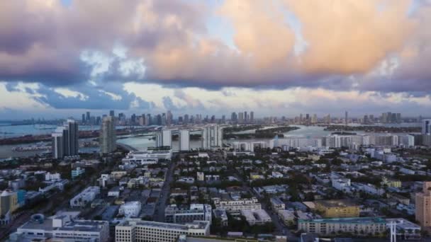 Miami no Sunrise. Vista aérea, EUA — Vídeo de Stock