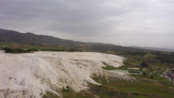 パムッカレの風景。トルコのデニズリ。空中展望 — ストック動画