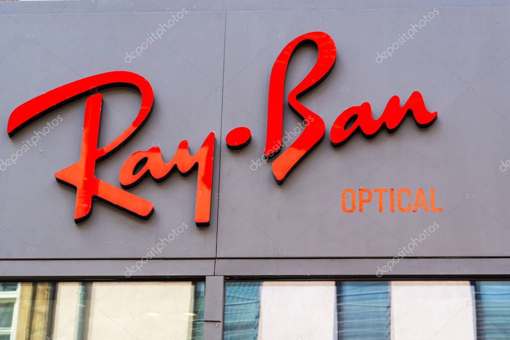 MUNICH, GERMANY - JULY 14, 2025: Ray-Ban Store Sign. Company Logo. Munich, Bavaria, Germany