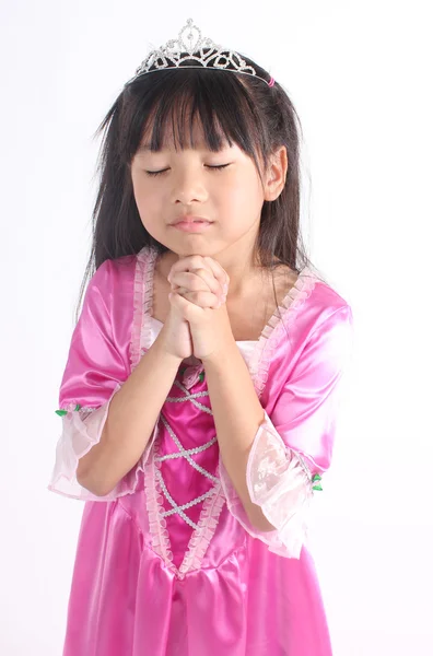 Pequeña princesa sobre fondo blanco . —  Fotos de Stock