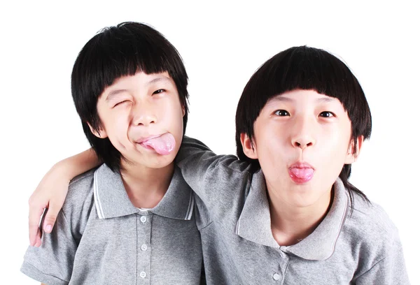 두 소년, 쌍둥이의 초상화 — 스톡 사진