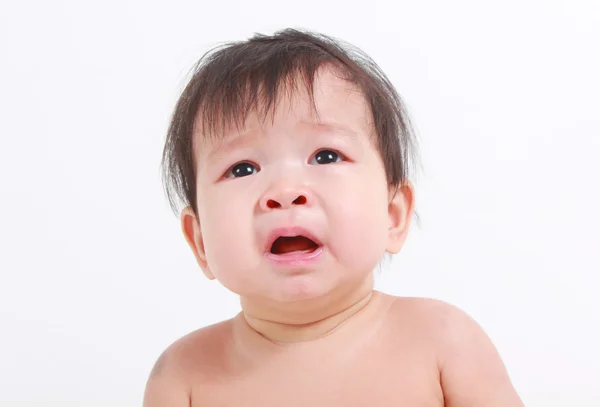 About to cry Asian baby girl — Stock Photo, Image