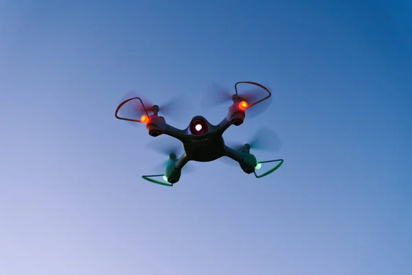 Drone Quad Copter Toy Sunset Sky — Stock Photo, Image