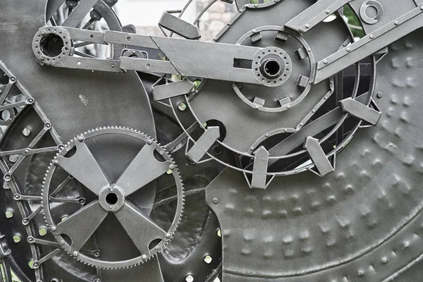 Demir Mekanik Parçalar Dişli Tekerlekler Arka Planda Steampunk Dokusu — Stok fotoğraf