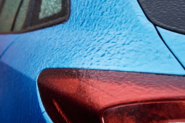 Coche Cubierto Lluvia Helada Clima Extremo Invierno Para Una Conducción — Foto de Stock