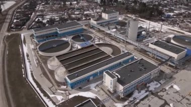 Modern bitki, hava manzaralı. Sanayi fabrikası