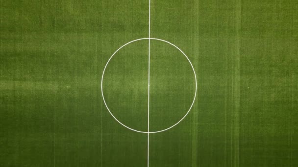 Vista aérea do campo de futebol e da esteira — Vídeo de Stock