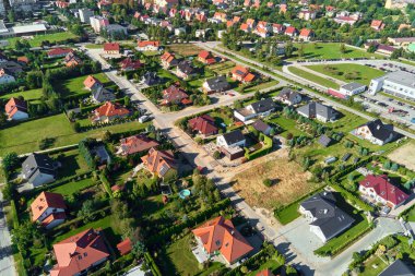Avrupa 'nın modern yerleşim bölgesinin hava görüntüsü
