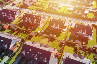 Avrupa 'nın modern yerleşim bölgesinin hava görüntüsü