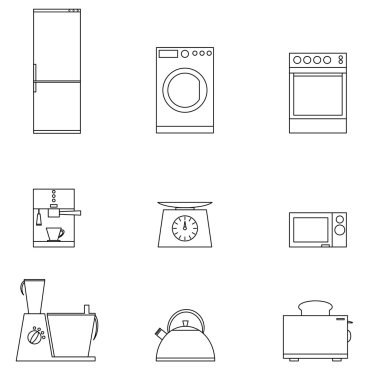 set simgeleri mutfak aletleri