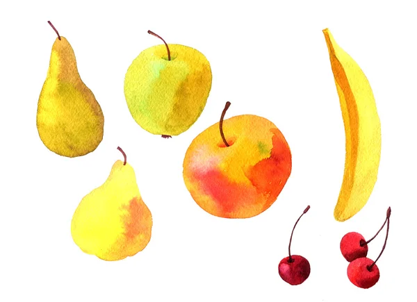 Watercolor drawing fruits — Stock Photo, Image