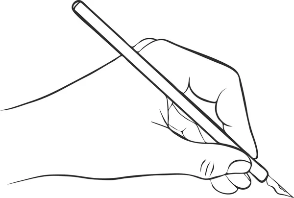 El mürekkep kalemle yazma — Stok Vektör