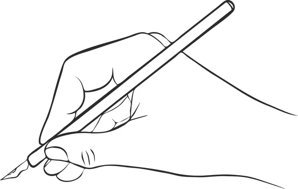 Writing hand with ink pen — Stock Vector