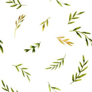 Sulu yeşil yapraklı pürüzsüz desen