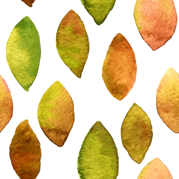 绿色的叶子矢量水彩无缝模式 — 图库矢量图片