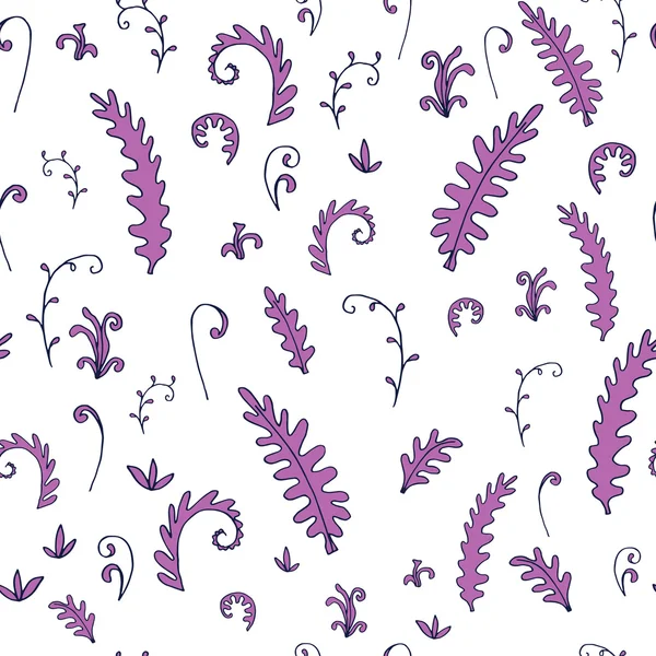 Vecteur abstrait motif sans couture avec des feuilles et des plantes — Image vectorielle