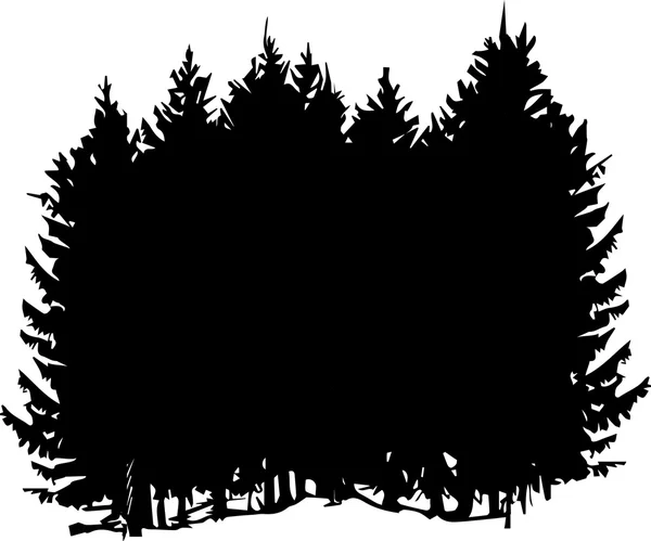 Vector fir forest — Stock Vector