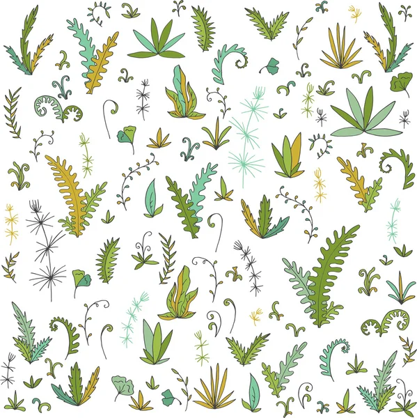 Vector abstracto hojas y plantas — Vector de stock