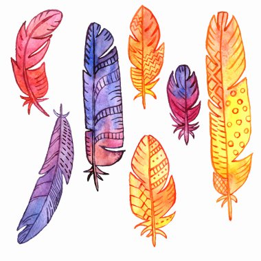 suluboya tüyler vektör kümesi