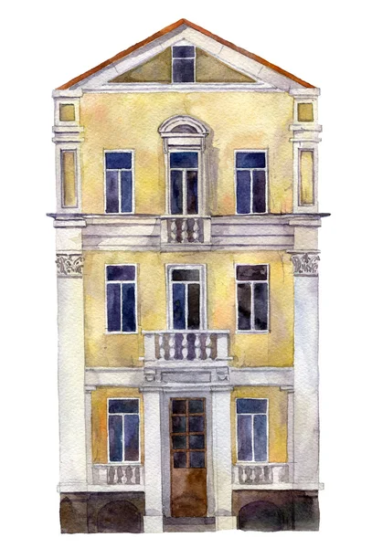 Aquarela desenho casa — Fotografia de Stock