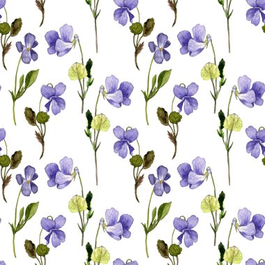 Kır çiçekleri ile çiçek seamless modeli