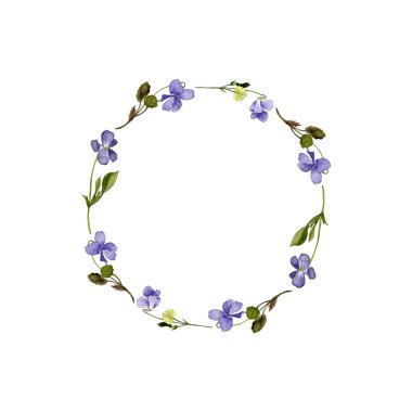 suluboya çizim otlar ve yaprak çerçeve çiçek