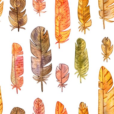 Suluboya tüyler ile Seamless Modeli