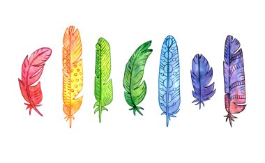 sulu boya gökkuşağı tüyler kümesi