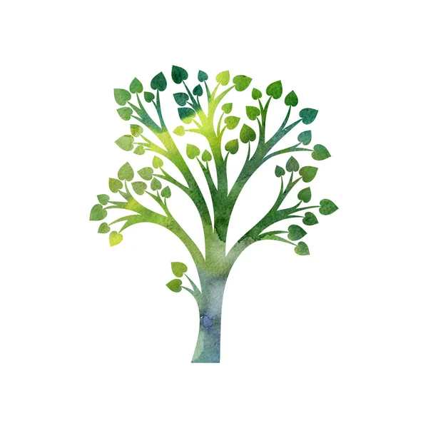 Silhuett av träd med blad — Stockfoto