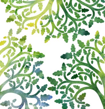 meşe ağacı dalları ve yaprakları ile doğa arka plan